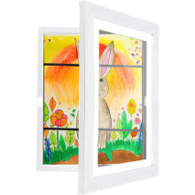 Cadres pour dessins d'enfants blancs 13 x 9,45 pouces, ouverture frontale