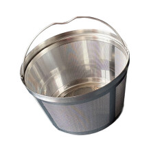 1. 304 rustfrit stål kaffefilterkurv, finmasket net, genanvendelig, rustfri, passer til de fleste