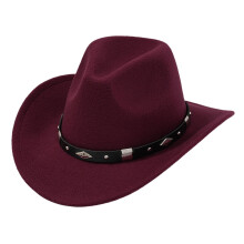 AWZXDE Western cowboyhat unisex med metaldetaljer, en