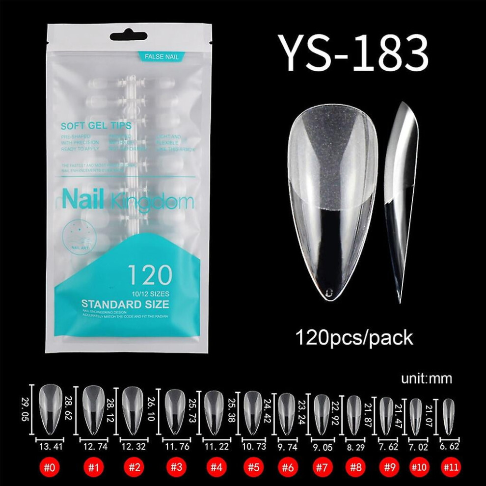 120x Press On False Nails Full Cover False Nail Tips Almond Artificial Nail Tips