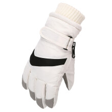 AWZXDE Kids Ski Gloves One Size Windproof Waterproof Thermal Mittens Winter Gloves For Boys And Girls Skating Boarding White