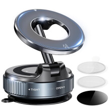 Soporte magnético para teléfono móvil para coche GUANGHUI con almohadillas de nanogel lavables, ajustable 360 – Compatible con smartphone,
