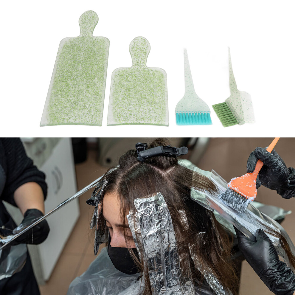 4 Pieces Hair Dyeing Tool Kit for Highlights & Bleaching Green Hair Stylist Kit