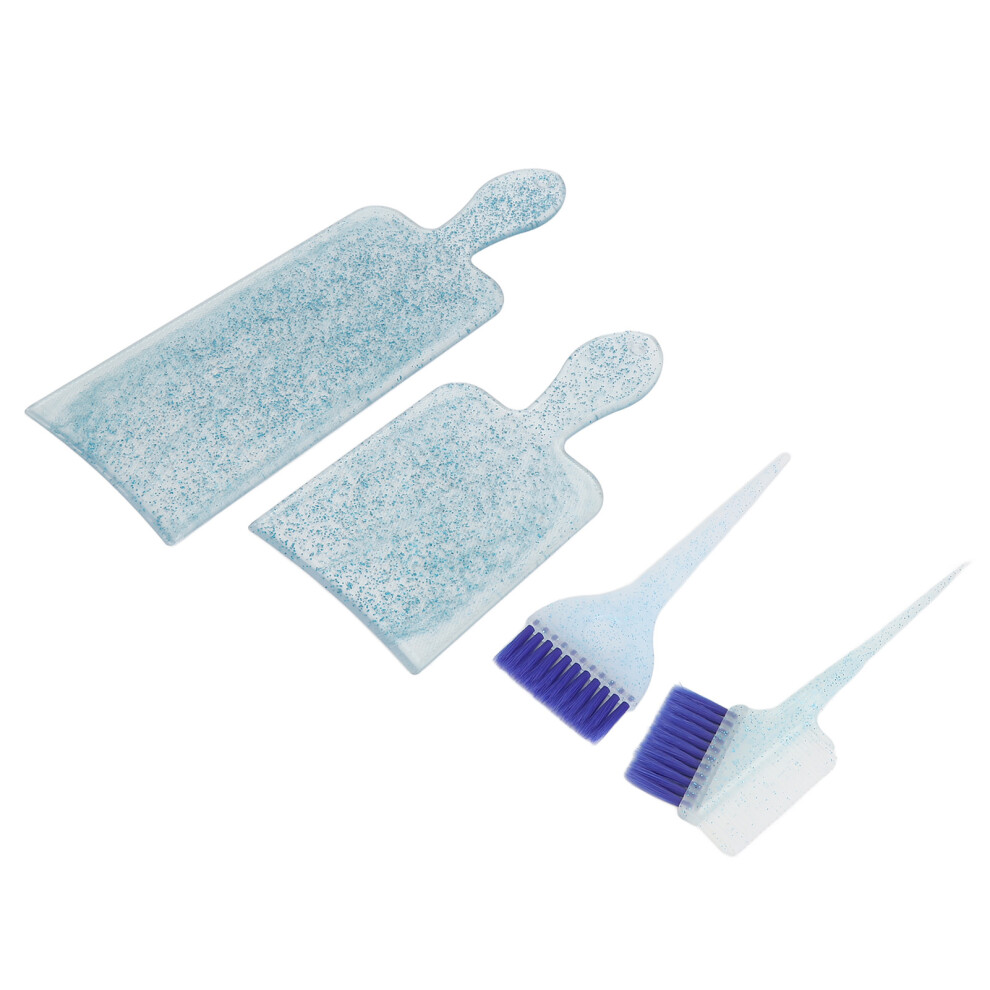 Blue 4Pcs Hair Coloring Board Kit Highlighting Tinting Dyeing Brush