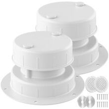 Tampa de Respiro de Esgoto para Teto de RV em Alumínio GUANGHUI - Acessórios Externos para Trailers, Campers e Motorhomes - Pacote com 2 (Branco)