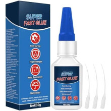 Glue 30 g, Superglue Purpose, Glue with Anti-Clog Cap, Clear for, Glass, Ceramic,,, DIY, Repair,, Heat-Resistant