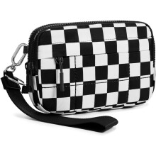 Kleine crossbodytasjes voor dames, gewatteerde nylon polstasjes met portemonneetje met 4 ritsen en creditcardhouder.