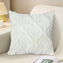 AuroraX Dekorativa örngott för soffa, vita plysch 18x18 tum jacquard örngott, soffa heminredning sovrum