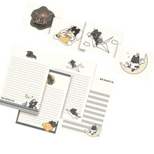 Conjunto de Papel de Carta e Envelopes com Estampa de Gatinhos Pretos - Papel para Escrita de Cartas