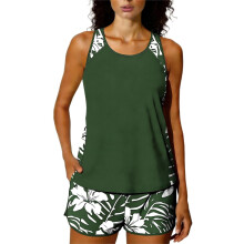 Blouson Tankini Badeanzüge für Damen 2026 Bauchweg-Badeanzug mit sportlichen Taschen Badeshorts