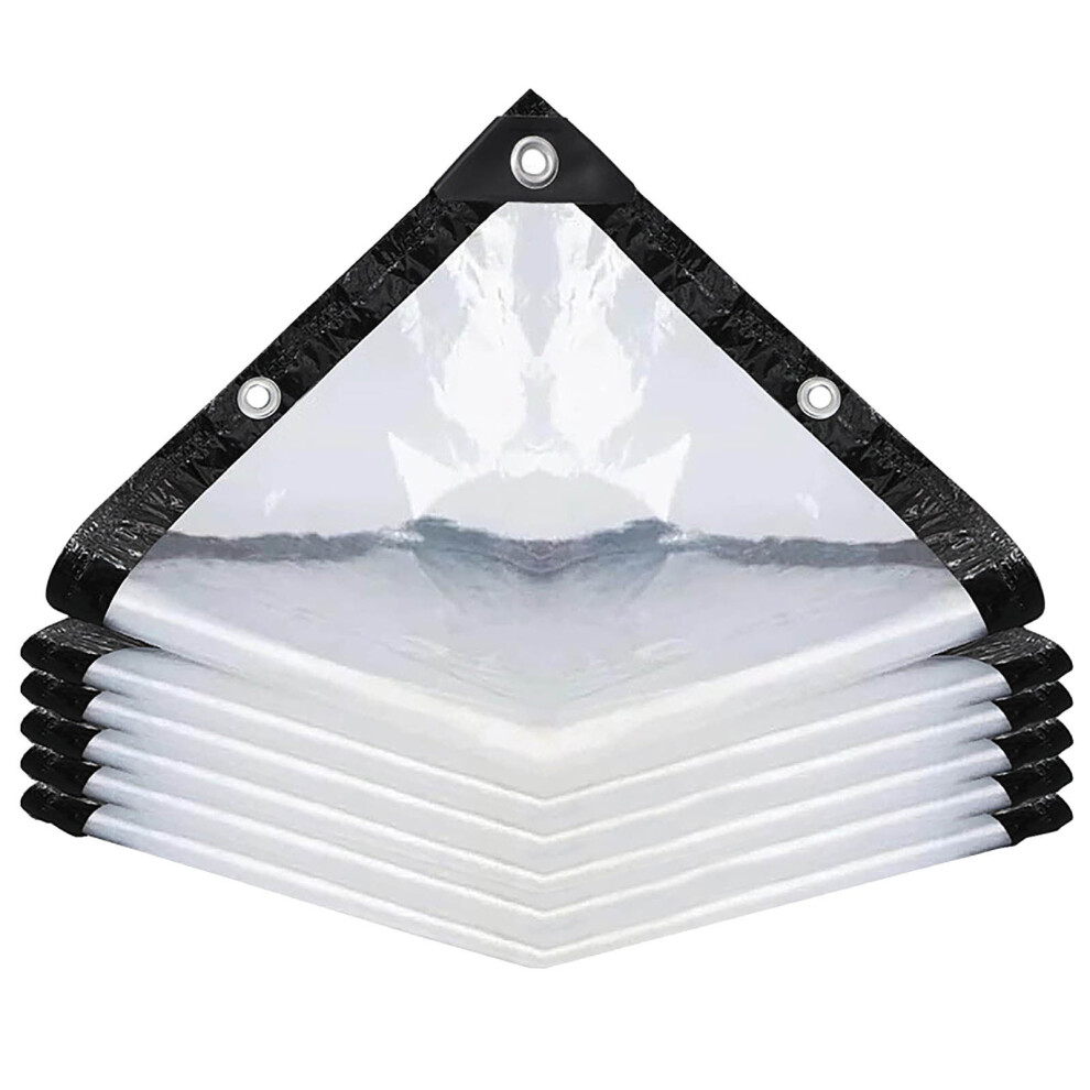 Clear Waterproof Cover Tarp Foldable, Heavy Duty Waterproof Tarp Cover For Patio Enclosure Greenhouse Chicken Coop Garden Roof Shelter (Silver) 9085618411388