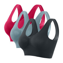 Kabelloses 3er-Pack Damen-Bralettes, nahtlose Komfort-BHs mit vollständiger Abdeckung, ultradünn, atmungsaktiv, zum Hochziehen