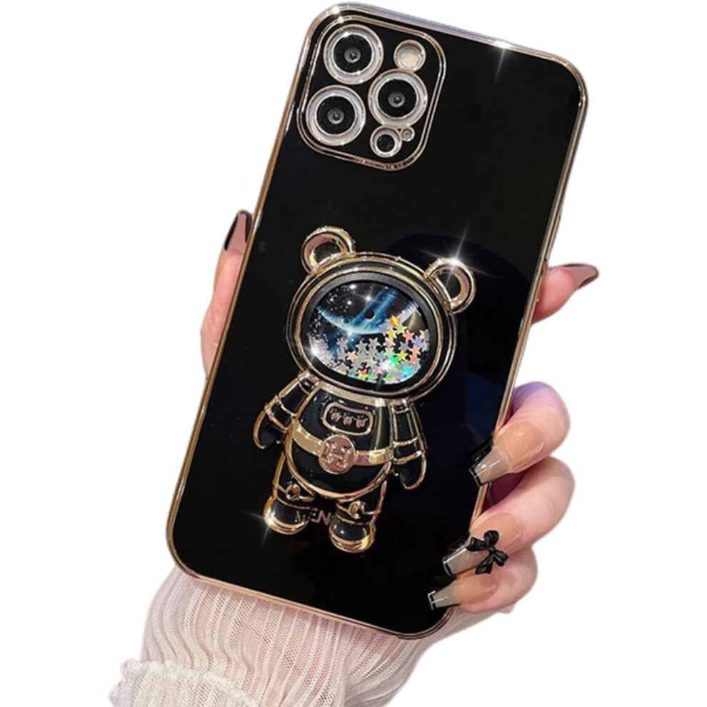 Stress Relief 3D Quicksand Astronaut Stand Bling Phone Case For Compatible With Samsung Galaxy A71/A51/A31/A21s/A11/A7/A750 Â Shining Soft 9085618412149