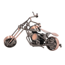 Decorazione per la casa, modello di motocicletta vintage in ferro per bambini, giocattolo, 20 cm, blu
