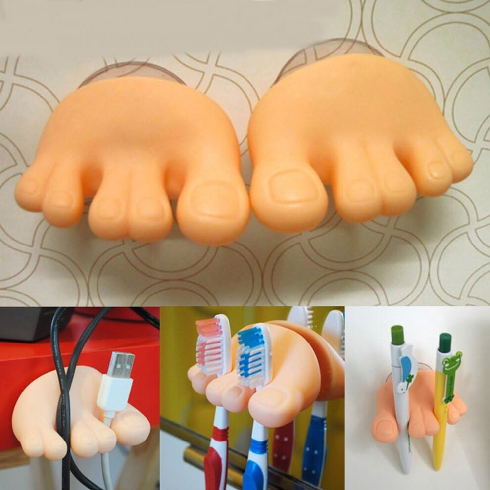 (Right Foot) Creative Toes Suction Holder Lightweight And Durable Holder For Phone Cords Earphone Cables 6253032025488