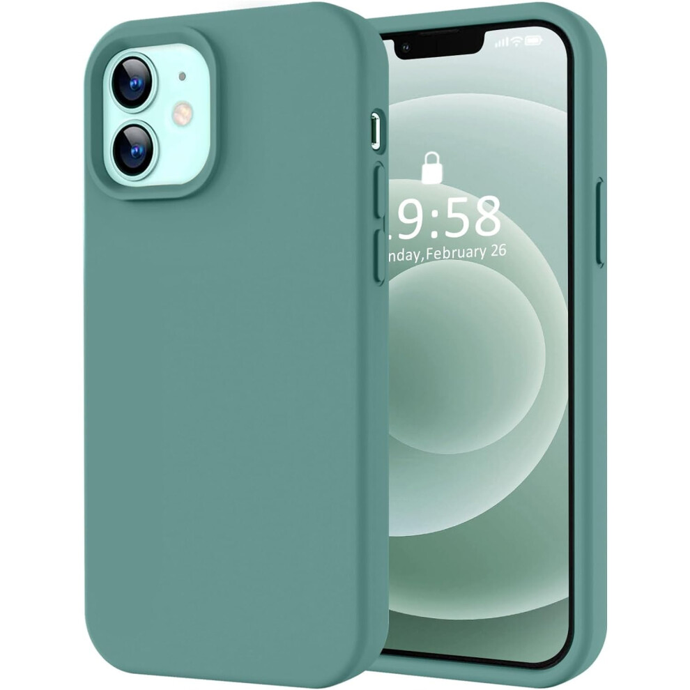 Premium Silicone Iphone 12 & 12 Pro Case, Soft Microfiber Lining, Shockproof, 6.1", Pine Green 9422877941346
