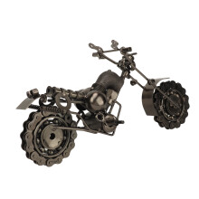 Sculptura Vintage din Fier de Moto, 27x16cm, Ornament Retro Handcrafted cu Bicicleta