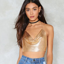 (Golden) Sexy Body Clothing Chain Aluminum Mesh Chest Chain Body Chain Cross-border New Accessories