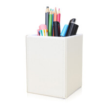 Leather Pen Holder Square Pencil Organizer 1 piece