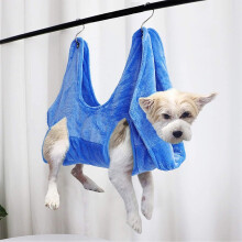 Honden- en kattenhangmat met draagriem, blauw S