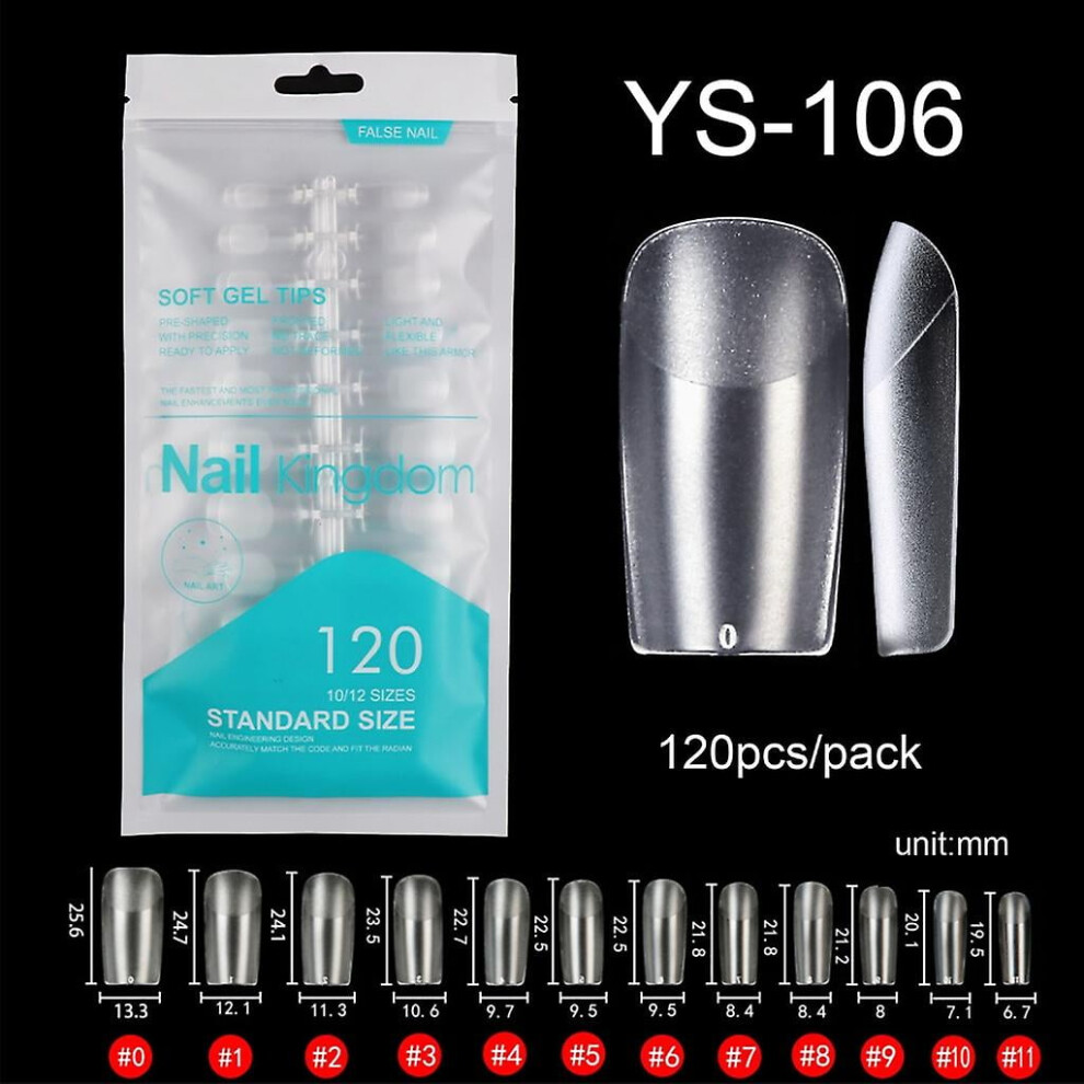120x Press On False Nails Full Cover False Nail Tips Almond Artificial Nail Tips