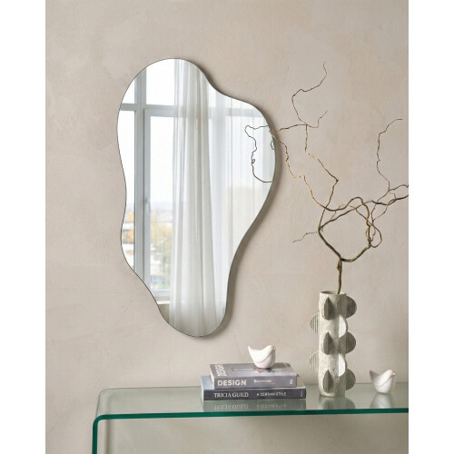 Beliani Wall Mirror HERRY 46 cm 76 cm Silver 1
