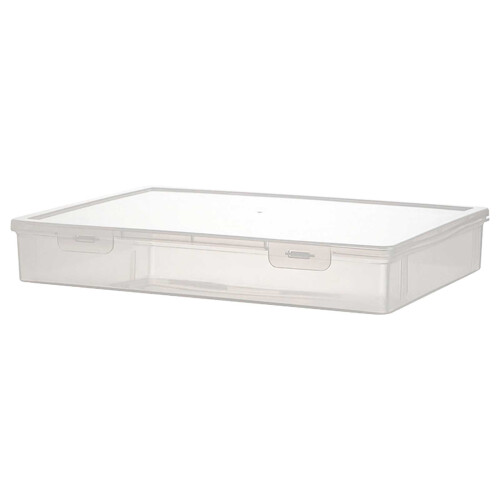 Desktop File Storage Box - Transparent Stackable Organizer, Study & Office Supplies, Airtight Document Case for Home or Educational