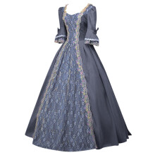Damekjoler Retro-stil Ensfarget Trompeterm Lang Prinsessekjole