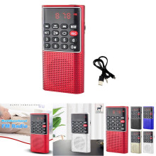 Cheers US Mini Portable Radio FM Pocket Radio Rechargeable Portable USB TF MP3 Handheld Speaker for Outdoor Digital Radio Speaker
