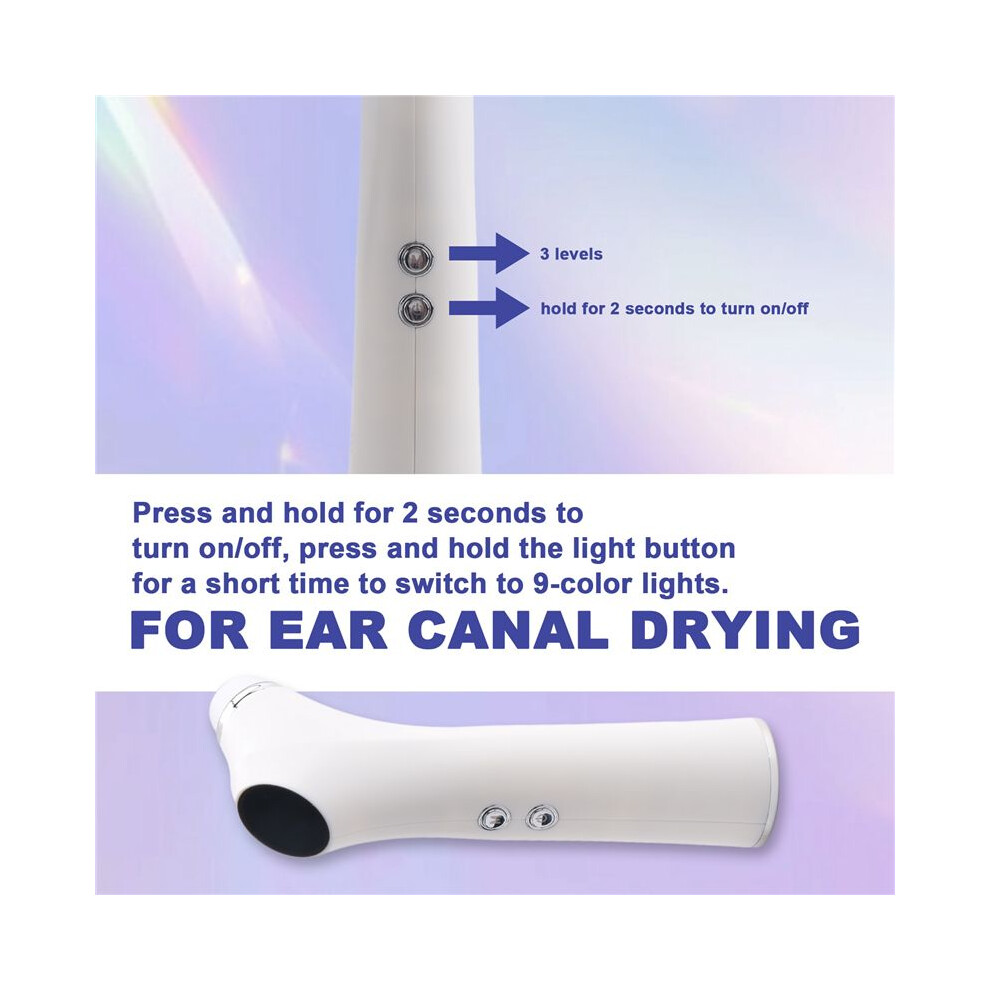 Home Intelligent Constant Temperature Ear Dryer for Ear Canal Drying and Care, 3 Types of Ear Tips