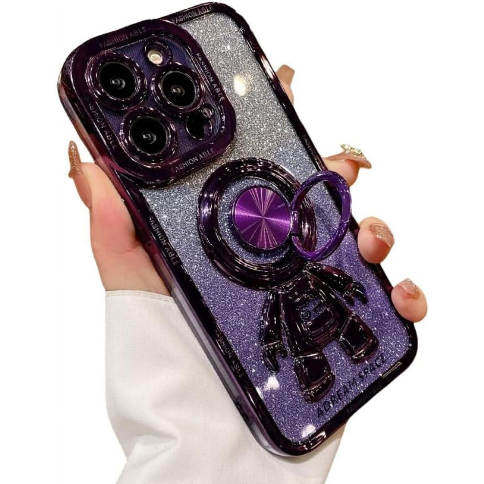 Electroplated Astronaut Ring Phone Case With Invisible 9178400824555