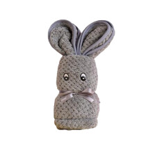 Coral Fleece Rabbit-Shaped Folded Towel Soft Absorbent Hand & Face Towel for Daily Use