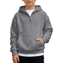 Boys Quarter Zip Knit Hoodie – Soft Fleece Pullover for Youth/Teens, Casual & Athletic Wear
