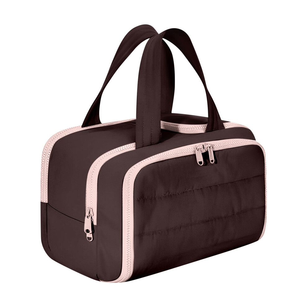 Elouva Toiletry Bag, Spacious Wide-Open Travel Cosmetic Bag With Hygienic Wet/Dry Separation & Bottle Design(One Size,Coffee)