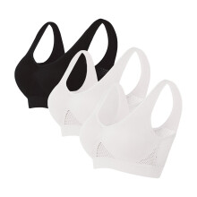 Sportovní podprsenka pro ženy, 3 ks, plus size, bezešvé push-up podprsenky bez kostic, plné krytí, prodyšná, pohodlná, strečová, s vysokou