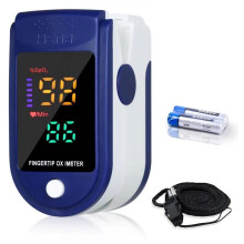 Vingerpulsoximeter, bloedzuurstofsaturatiemeter met hartslagmeter, vingerpulsoximeter met draagkoord