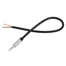 Cable profesional de 3,5 mm macho a cable pelado para reparación de auriculares y micrófonos (conector TRRS).
