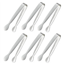 6PCS Small Tiny Tongs, 4.25Inch Stainless Steel Small Tongs for Serving Food, Durable Kitchen 304stainless Steel