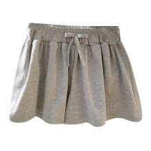 AWZXDE Children Girls Shorts Pure Color Elastic Waist Relaxed Summer Breeze Breathable Versatile Shorts Light Gray,5-6 Years