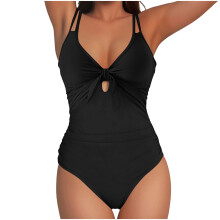 Women's Monokini Swimsuit Hollow Out Twist Front V-Neck One