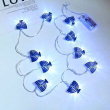 Conjunto de 65 luzes de LED com nove suportes para velas, para festas de Hanukkah, uso interno e externo (não à prova d'água). Decoração
