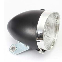 Vintage Retro Bike Front Light 3 LED with Bracket Black