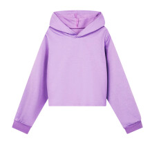 Kids Solid Color Pullover Hoodie Long Sleeve Casual Comfortable Cotton Sweatshirt for Big Kids Purple,4-5 Years