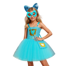 Halloween Kids Cartoon Dress Set for Performance Fairy Party Outfit Elegant Court Style Tutu Skirt, S