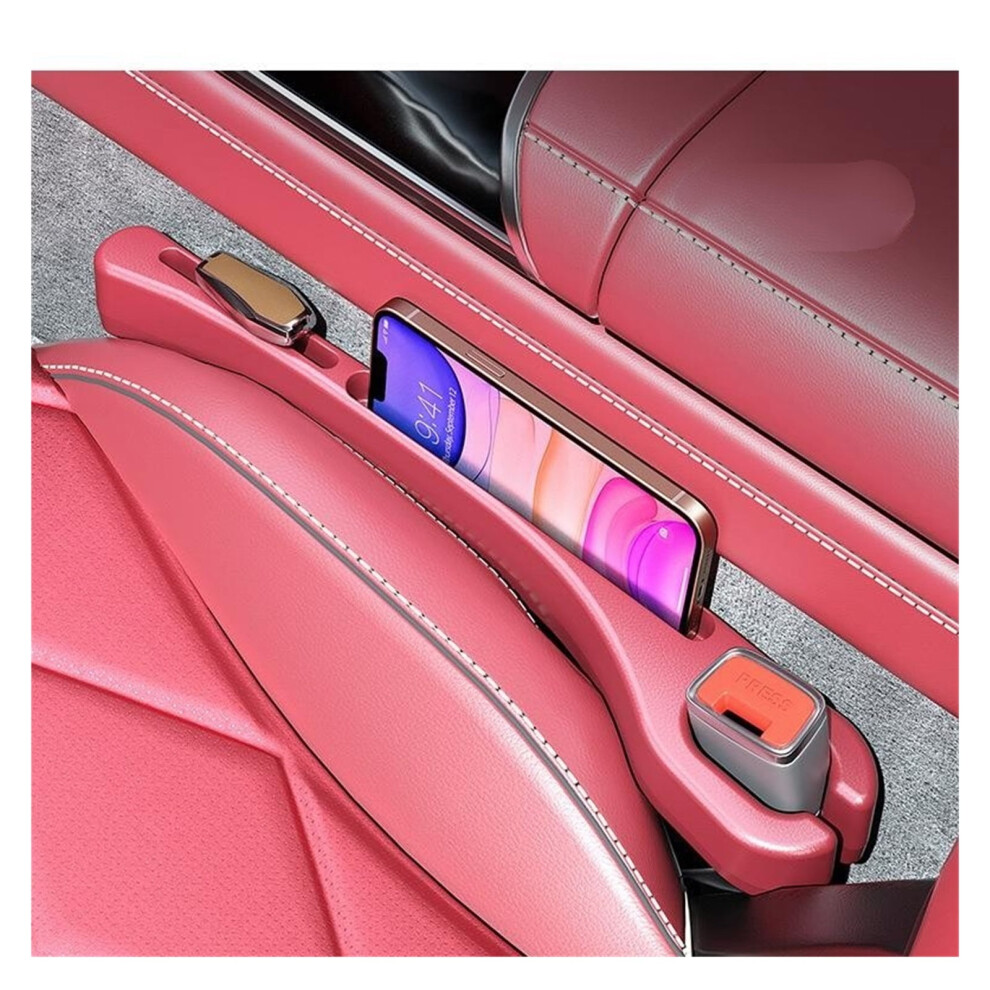 Car Seat Gap Filler With Storage Organizer 2Pcs Red 9122141566052