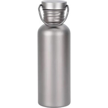 600ml titanvattenflaska med lock, vattenflaska med mugghylsa utomhuscamping sportflaska turism cykling vandring camping vattenflaska