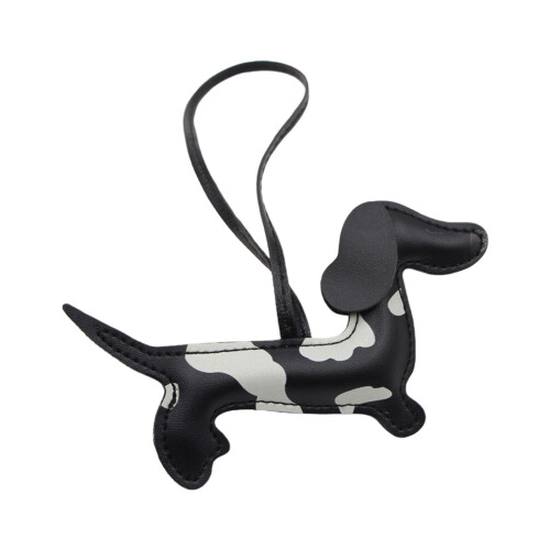 Ανθεκτικό μπρελόκ Dachshund από δέρμα PU με σχέδιο 3D διπλής όψης, ιδανικό για