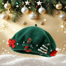Berretto caldo in maglia morbida, cappello da festa per le vacanze, elegante cappello cloche invernale con tesa, copricapo alla moda per il freddo.