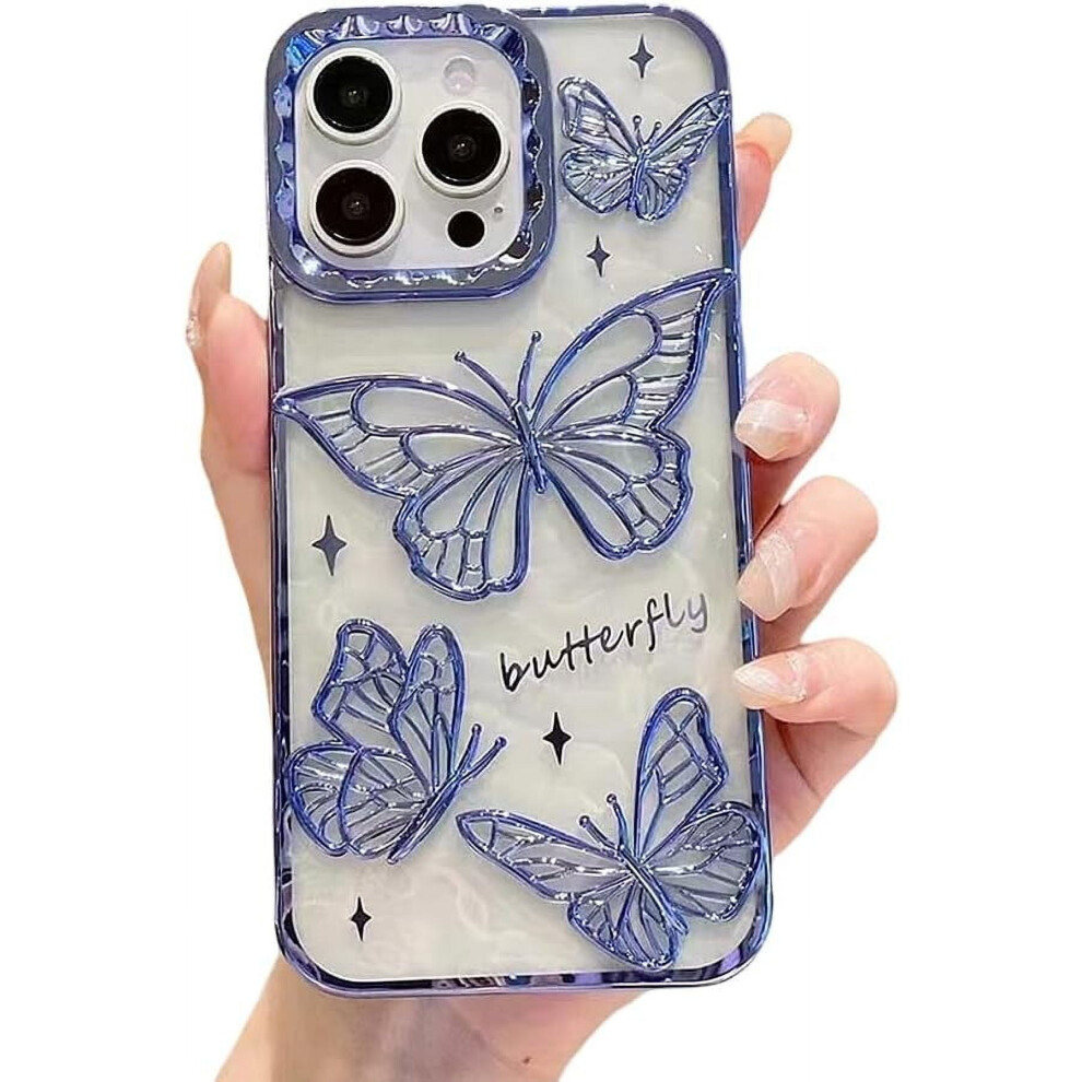 Iphone Case Electroplated Quicksand Butterfly Blue 9178400818479