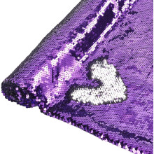 Purple Sequin Fabric 1.64x1.09 Yds, Reversible Shimmer Wall/Flip/Mesh Glitter Fabric for DIY, Wedding, Performance – Compatible with Sewing